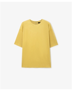 Блузка силуэта оверсайз из экозамши желтая Glvr