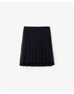 Юбка в складку с асимметричным низом и жаккардовой тесьмой синяя Gulliver