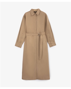 Платье макси рубашечного кроя из поплина бежевое Glvr