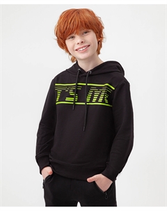 Толстовка нераспашная черная с принтом Button blue