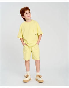 Шорты для мальчика желтые с поясом на резинке Button blue