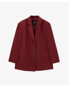 Жакет силуэта умеренный оверсайз из костюмной ткани бордовый Glvr