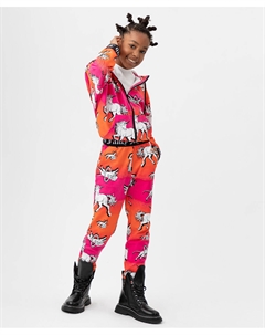 Брюки-джоггеры из футера розовые Button blue