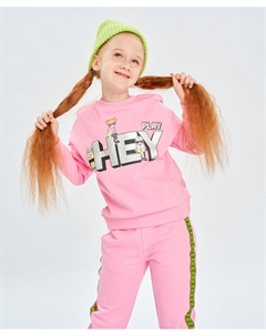 Толстовка с лампасами и принтом розовая Button blue