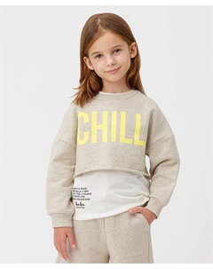 Толстовка молочного цвета с принтом Button blue