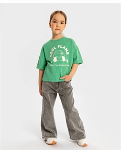 Джинсы клеш серые для девочки Button blue