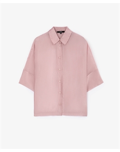 Блузка оверсайз из полупрозрачной ткани розовая Glvr