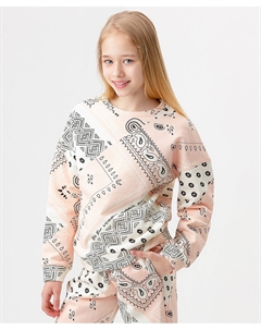 Толстовка нераспашная розовая с принтом Button blue