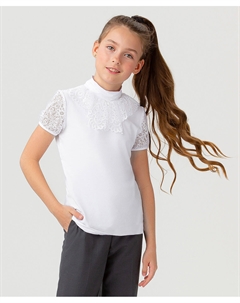 Блузка с которким рукавом белая Button blue