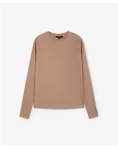 Лонгслив полуприлегающего силуэта с отверстиями для пальцев бежевый Glvr