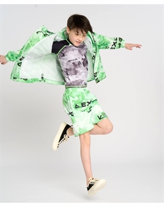 Ветровка детская непромокаемая с капюшоном салатовая Button blue