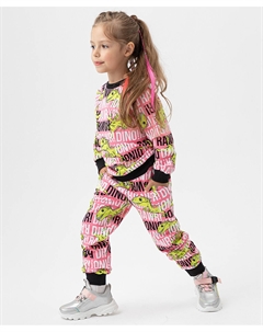 Брюки джоггеры из флиса с эластичными манжетами розовые Button blue