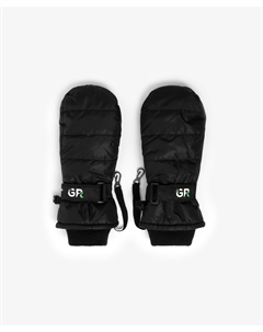 Варежки плащевые на флисе чёрные для девочки Gulliver