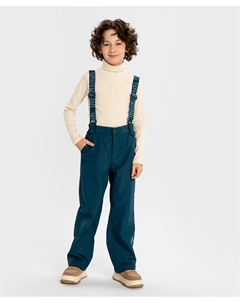 Брюки утепленные демисезонные со съемными подтяжками непромокаемые синие для мальчика Button blue