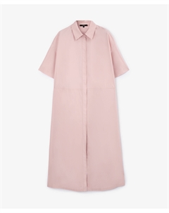 Платье макси рубашечного кроя с оригинальной спинкой розовое Glvr