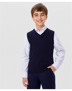 Жилет вязаный темно-синий Button blue