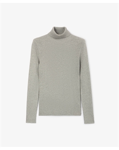 Водолазка вязаная прилегающего силуэта серая Glvr