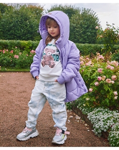 Пальто демисезонное лавандового цвета Button blue