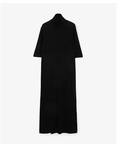 Платье макси вязаное из пряжи с содержанием шелка черное Glvr