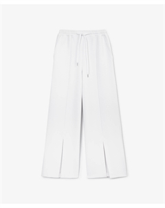 Брюки трикотажные силуэта палаццо белые Glvr