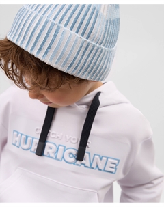 Шапка для мальчика с принтом вязаная голубая Gulliver