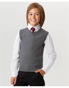 Жилет вязаный серый Button blue