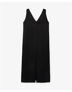 Платье макси трапециевидной формы без рукавов черное Glvr