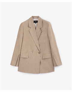 Пиджак двубортный из 100% льна бежевый Glvr