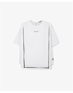 Футболка с отлетными деталями из тонкого текстиля белая для девочки Gulliver