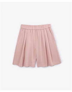 Шорты с поясом на резинке из шелковистого текстиля с высоким содержанием льна розовые Glvr