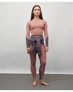 Леггинсы с широким поясом для женщины коричневые Jumkey