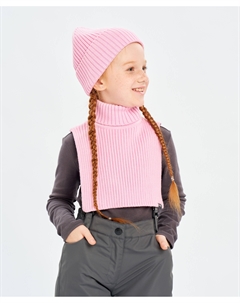 Манишка вязаная с высоким воротом розовая для девочки Button blue