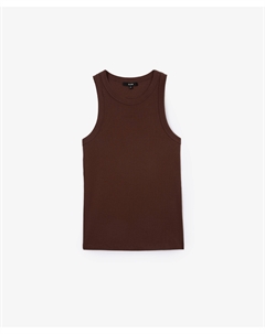 Топ-халтер облегающего силуэта из риба коричневый Glvr