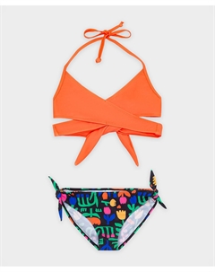 Купальник раздельный с цветочным принтом и переплетённым топом мультицвет для девочки Button blue