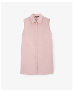 Удлиненная блузка прямой свободной формы из поплина розовая Glvr