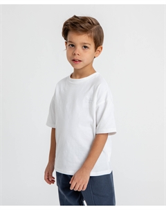 Футболка детская оверсайз с логотипом белая Button blue