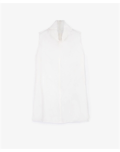 Блузка без рукавов трапециевидной формы из шифона молочная Glvr