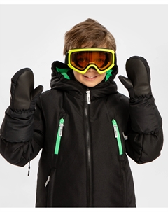 Варежки непромокаемые высокие черные для мальчика Button blue