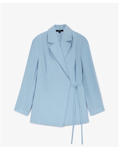 Пиджак прямой свободной формы с завязками голубой Glvr