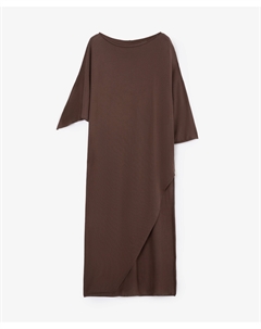 Туника вязаная асимметричная коричневая Glvr