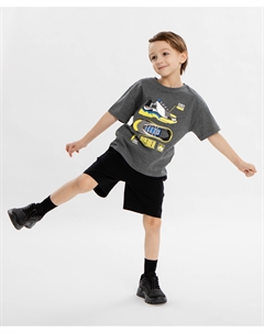 Шорты с поясом на резинке чёрные для мальчика Button blue