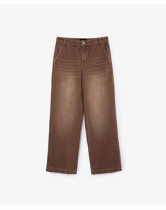 Джинсы-трубы из плотного денима бежевые Glvr