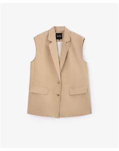 Жилет оверсайз с двумя шлицами на спинке бежевый Glvr