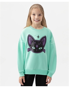 Свитшот со спущенным рукавом и манжетами салатовый Button blue