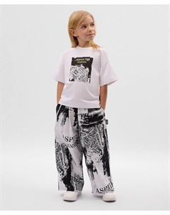 Брюки из футера для девочки прямой свободной формы с принтом Gulliver