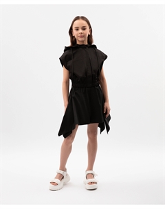 Шорты-юбка детские оригинального кроя из текстиля черные Gulliver