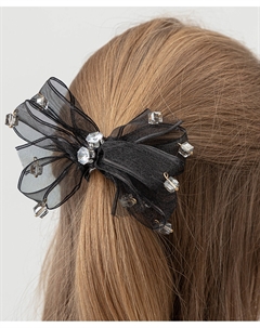 Резинка для волос с декоративным элементом черная Button Blu Button blue