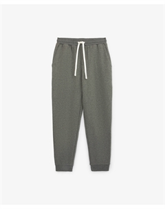 Брюки из футера мужские с поясом и манжетами на резинке серые Gulliver