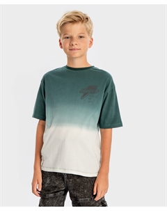 Футболка градиент с коротким рукавом и принтом зеленая для мальчика Button blue