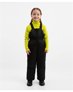 Полукомбинезон зимний стёганый на флисе чёрный для девочки Gulliver